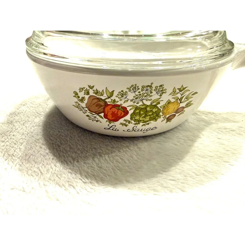 Vintage Corning Ware La Sauge 1 Pint Saucepan P-81-B with Pyrex Glass Lid P-81-C